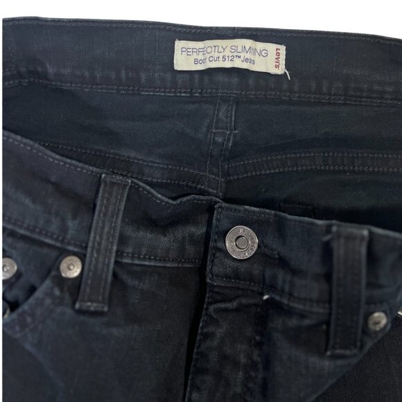 Levi’s 512 Perfectly Slimming Bootcut Jeans – Very dark wash, Women 12P - Picture 6 of 7